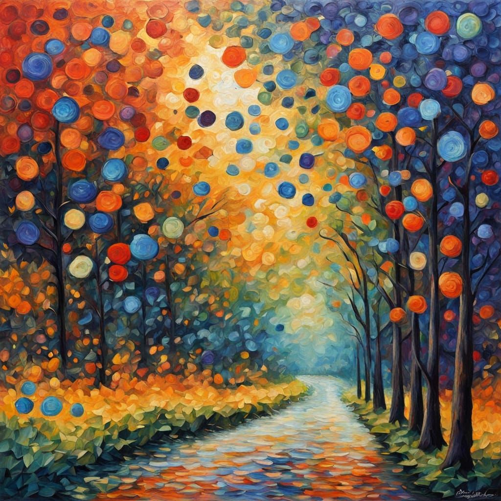 Infinity Explored in Vibrant Neo-Impressionist Brushstrokes