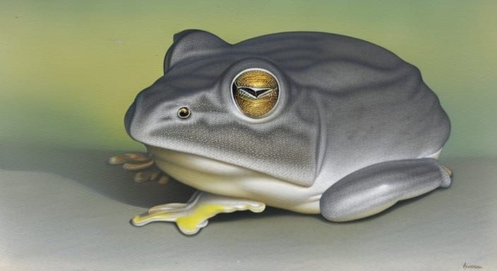 Realistic Pearl Gray Desert Rain Frog Colored Pencil Drawing