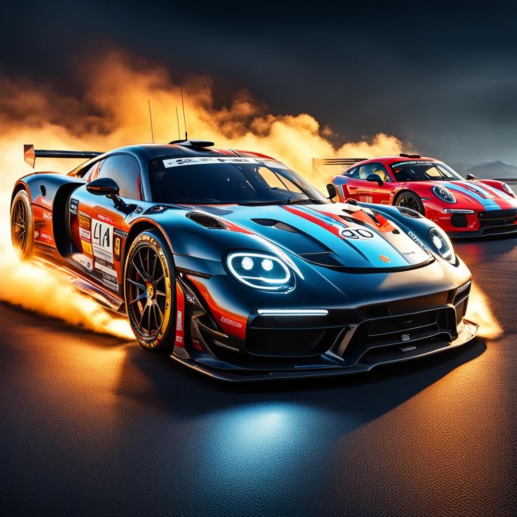 Intense Car Race Between Apollo, Bugatti, and Porsche