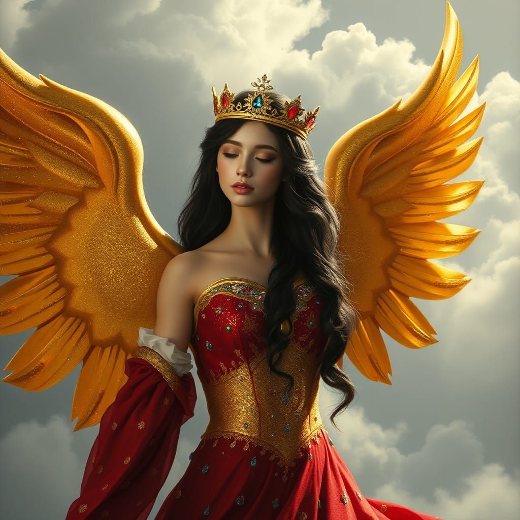 Glittering Angel in Golden Light: Fantasy Concept Art