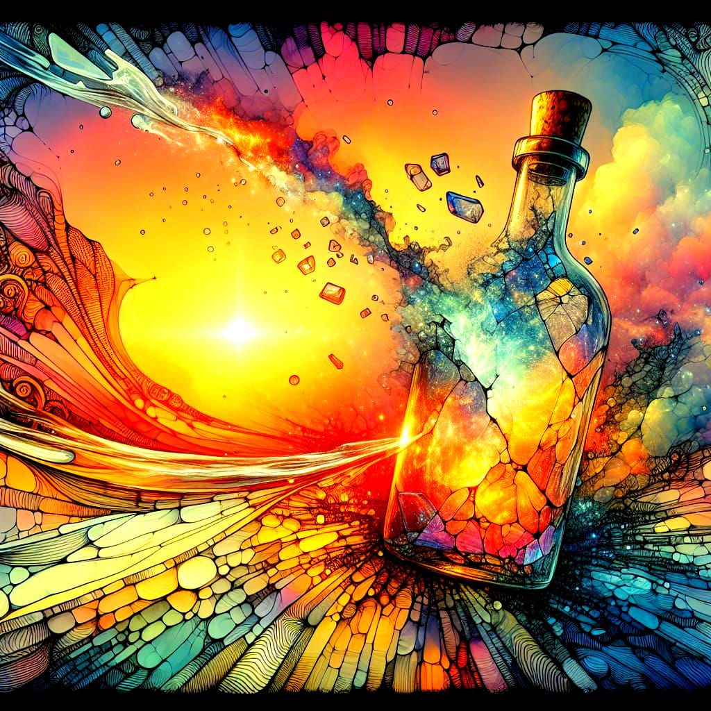 The magic was sealed in a glass bottle.