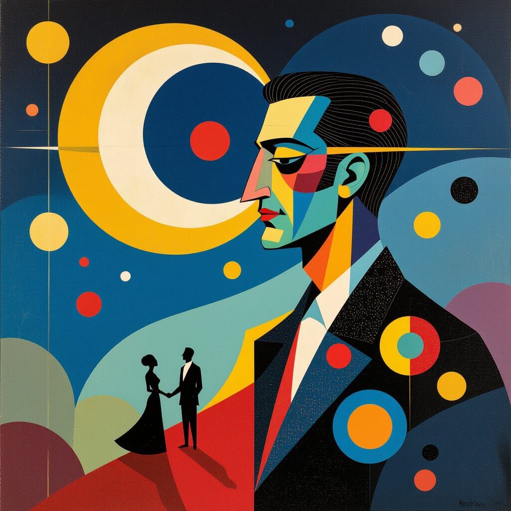 Abstract Geometric Composition in Vibrant Colors