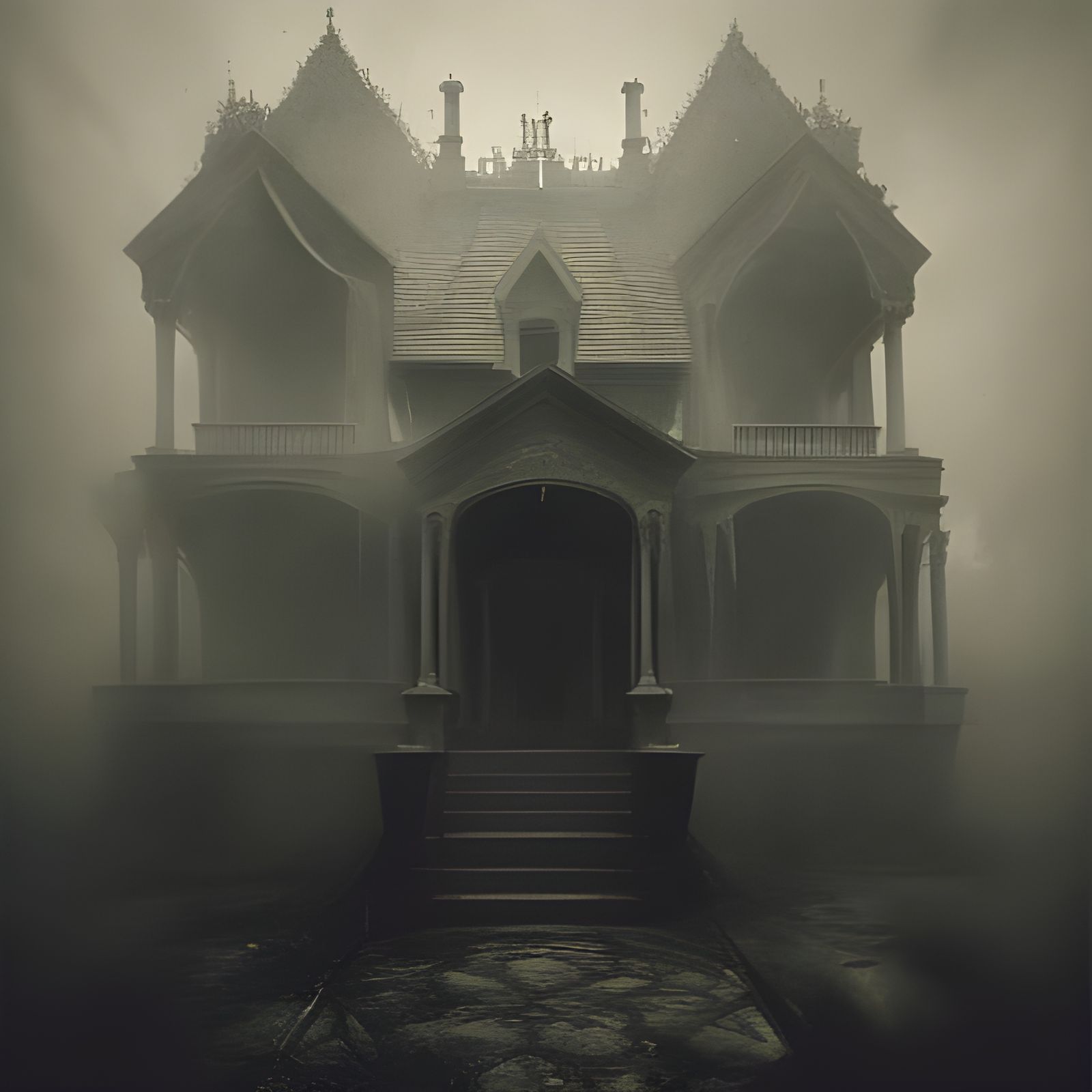 Haunted Mansion: Gothic Horror in Hyperrealistic Style