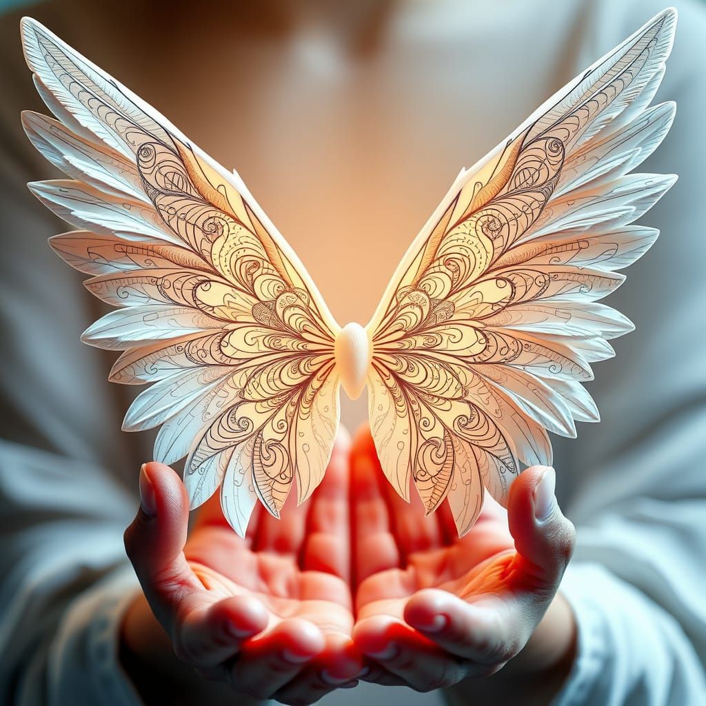 Angel Wings Transform into Delicate Butterfly
