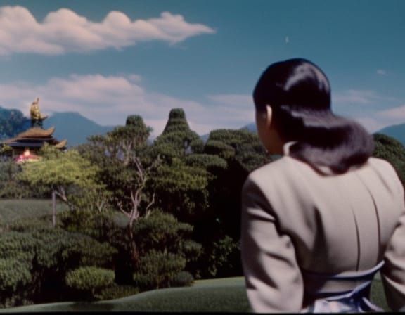 Woman Runs from Godzilla in Bizarre Technicolor Film