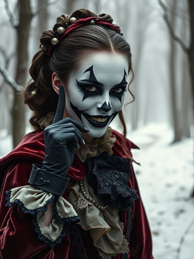 Harlequin Woman's Sinister Silence: Victorian Style
