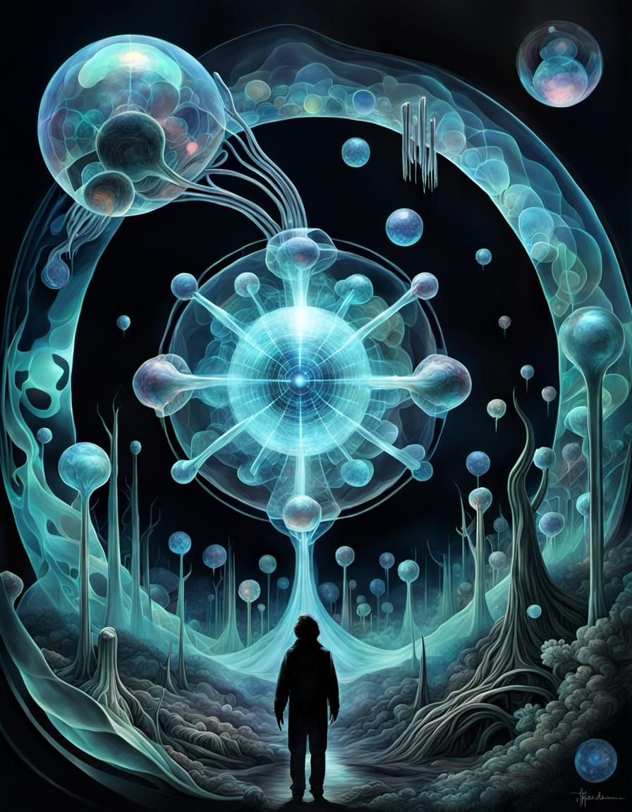 Holographic Eden: A Surreal Acrylic Projection