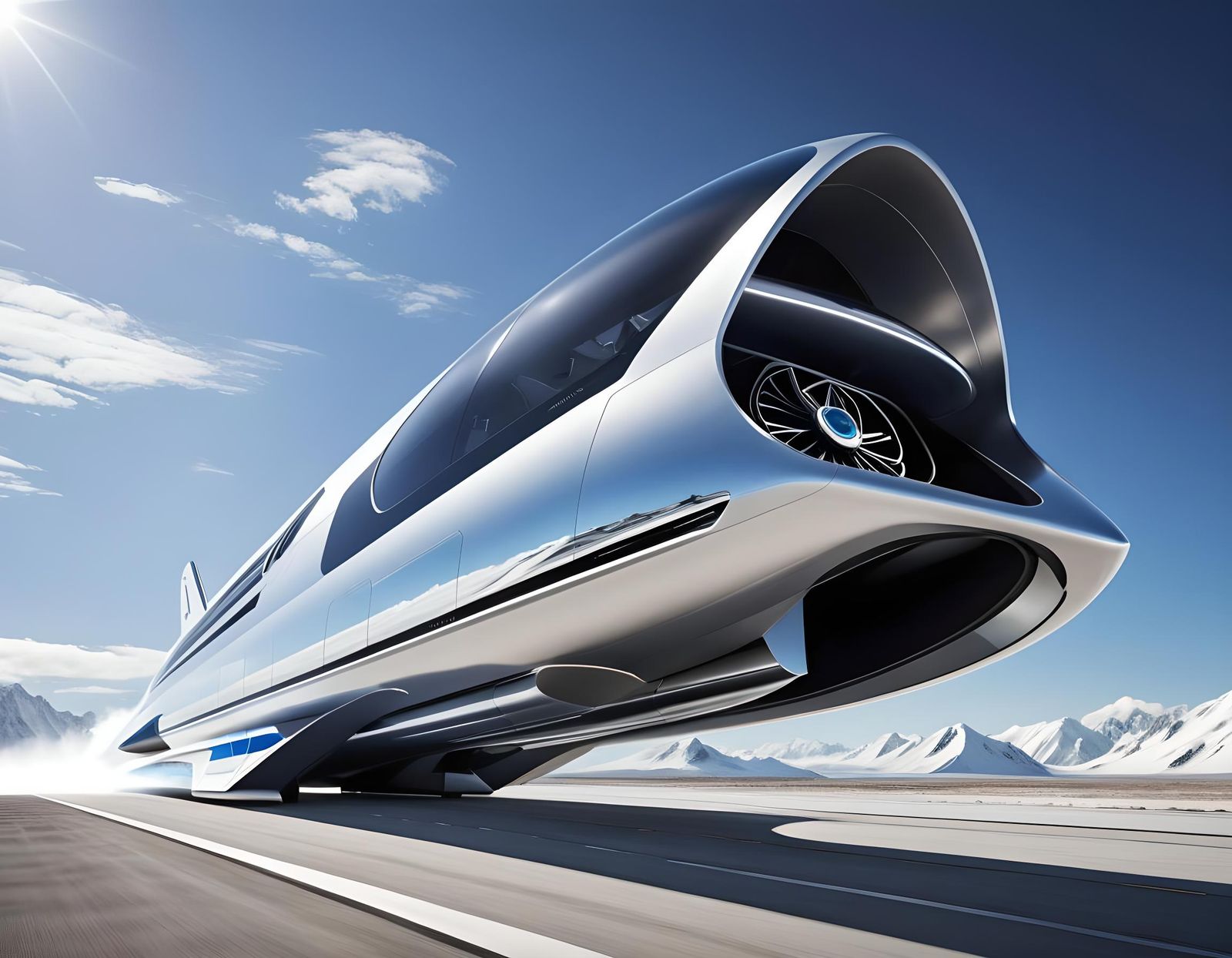 Futuristic Supersonic Rocket in Zaha Hadid Style
