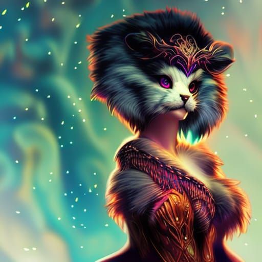 Furry Costume Lady Portrait in Artstation Style