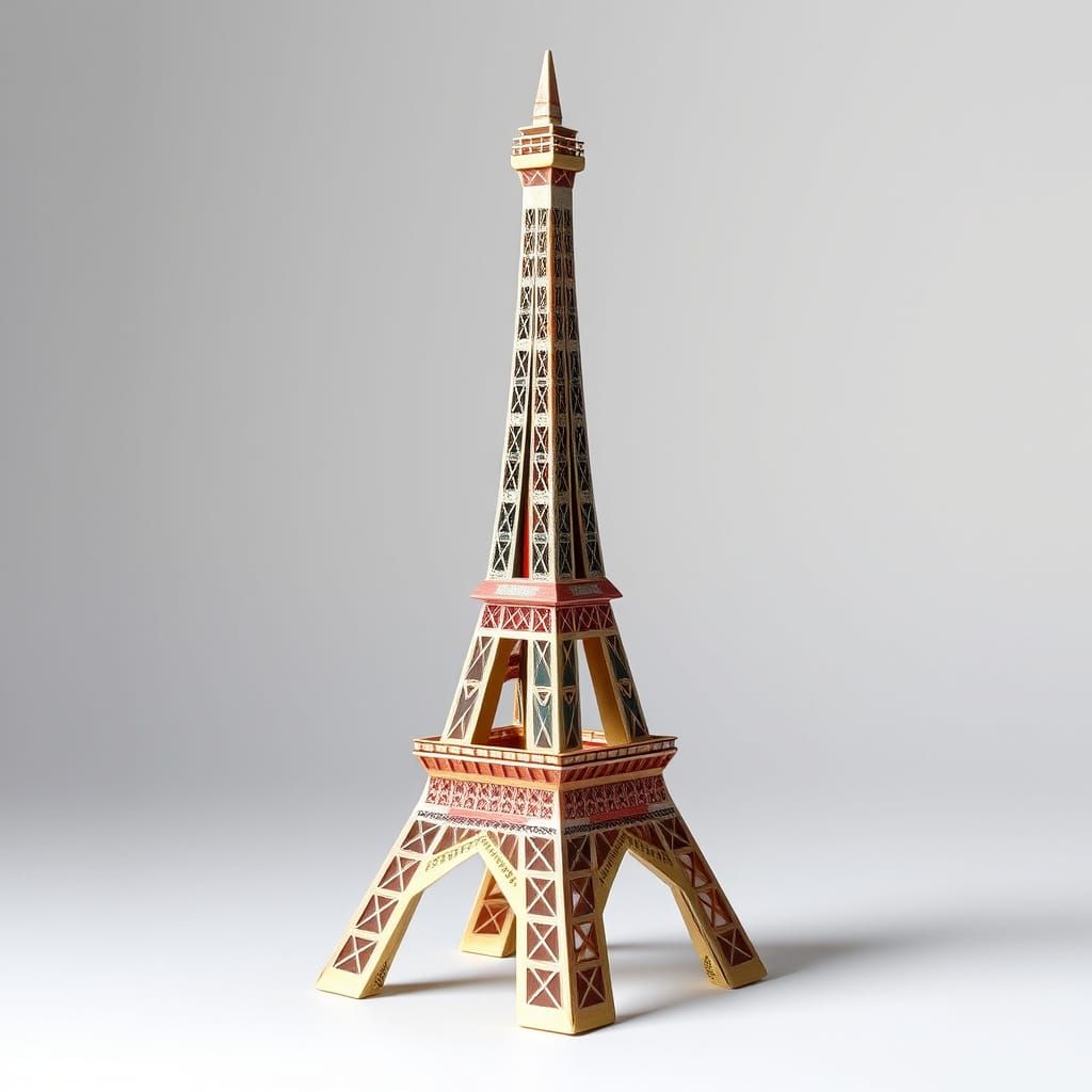 Intricate Eiffel Tower Origami Made from Euro Bills