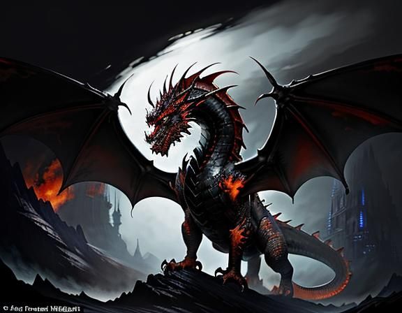 Dragon in Dynamic Fantasy Art Style