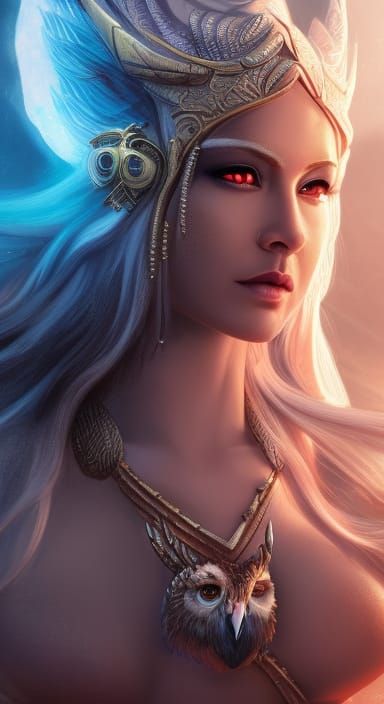 Stormy Baroque: Woman with Owl Helmet