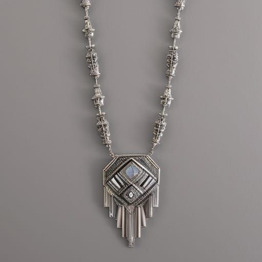 Luxurious Art Deco Jewelry Adorned on a Simple Background