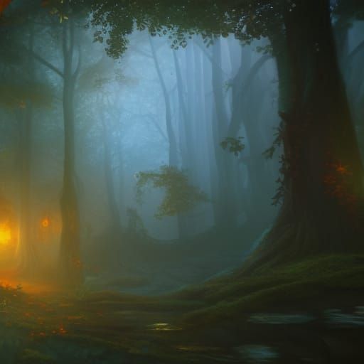 Enchanted Mystical Forest in Deep Color