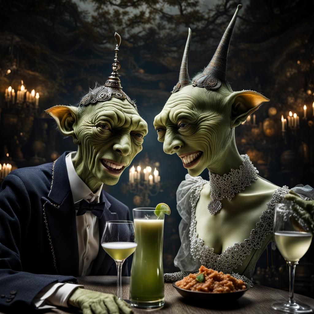 Surreal Alien Restaurant Celebration: Professional Photograp...