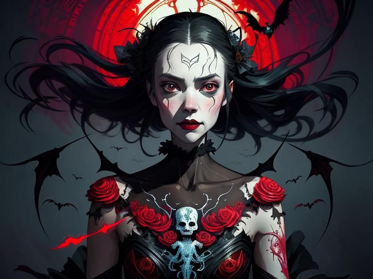 Ethereal Vampire Ballerina in Perfect Composition