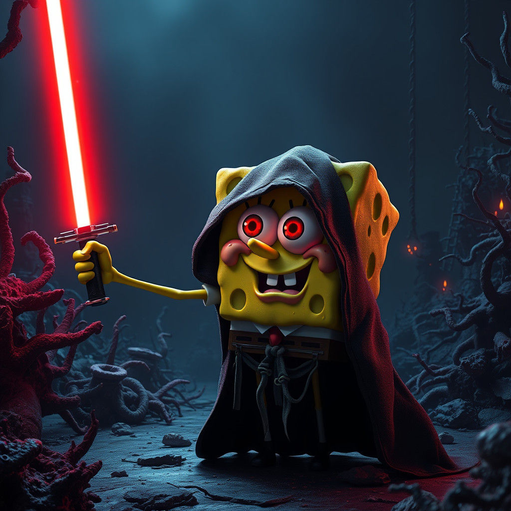 SpongeBob SquarePants as Sith Lord, Dark Fantasy Art