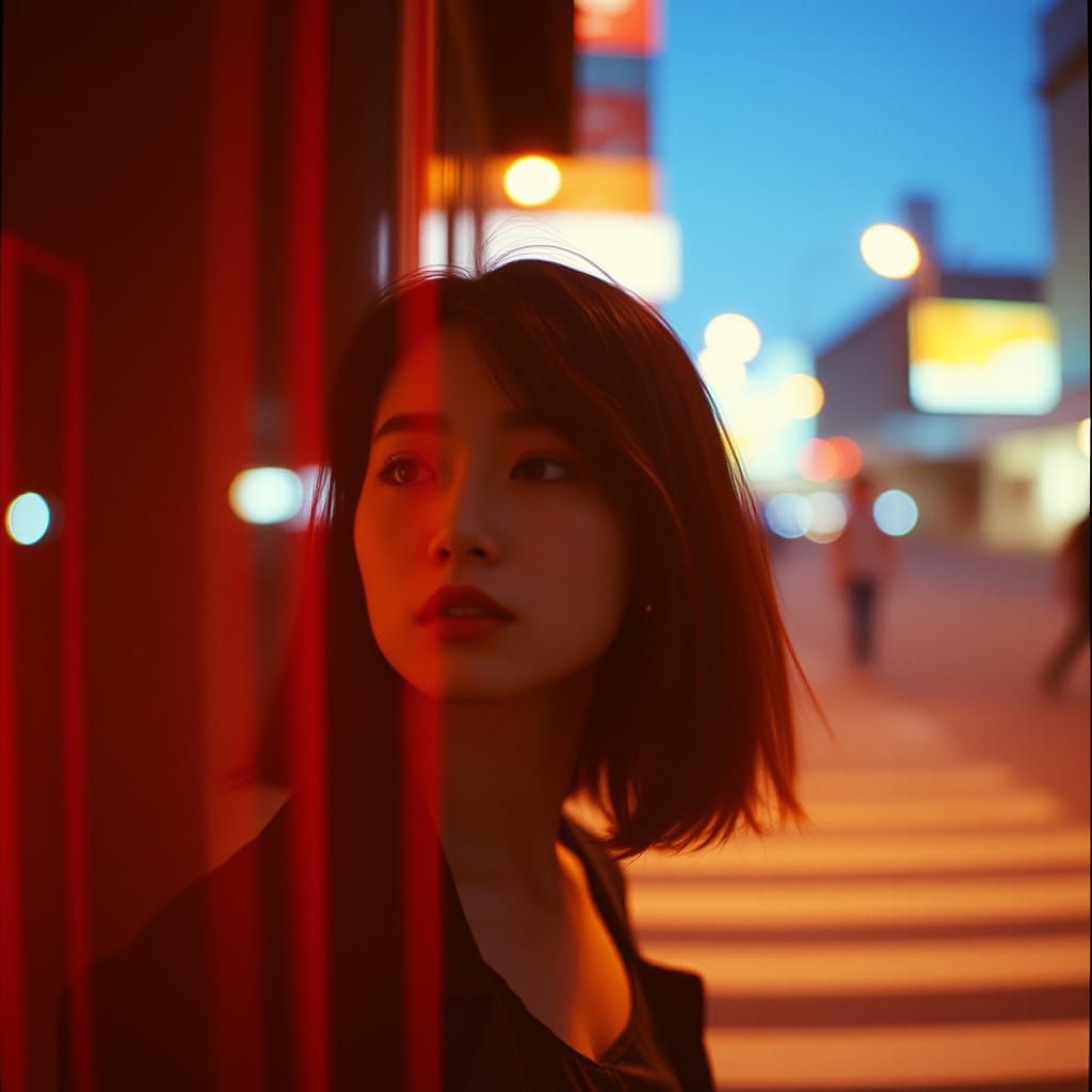 Glitch Art: Woman at Night