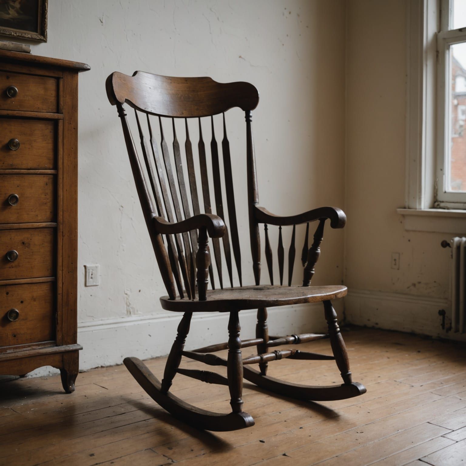 Eerie Rocking Chair in Haunted House