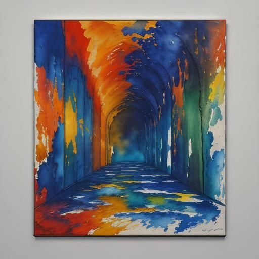 Abstract Light and Shadow in Gouache Style