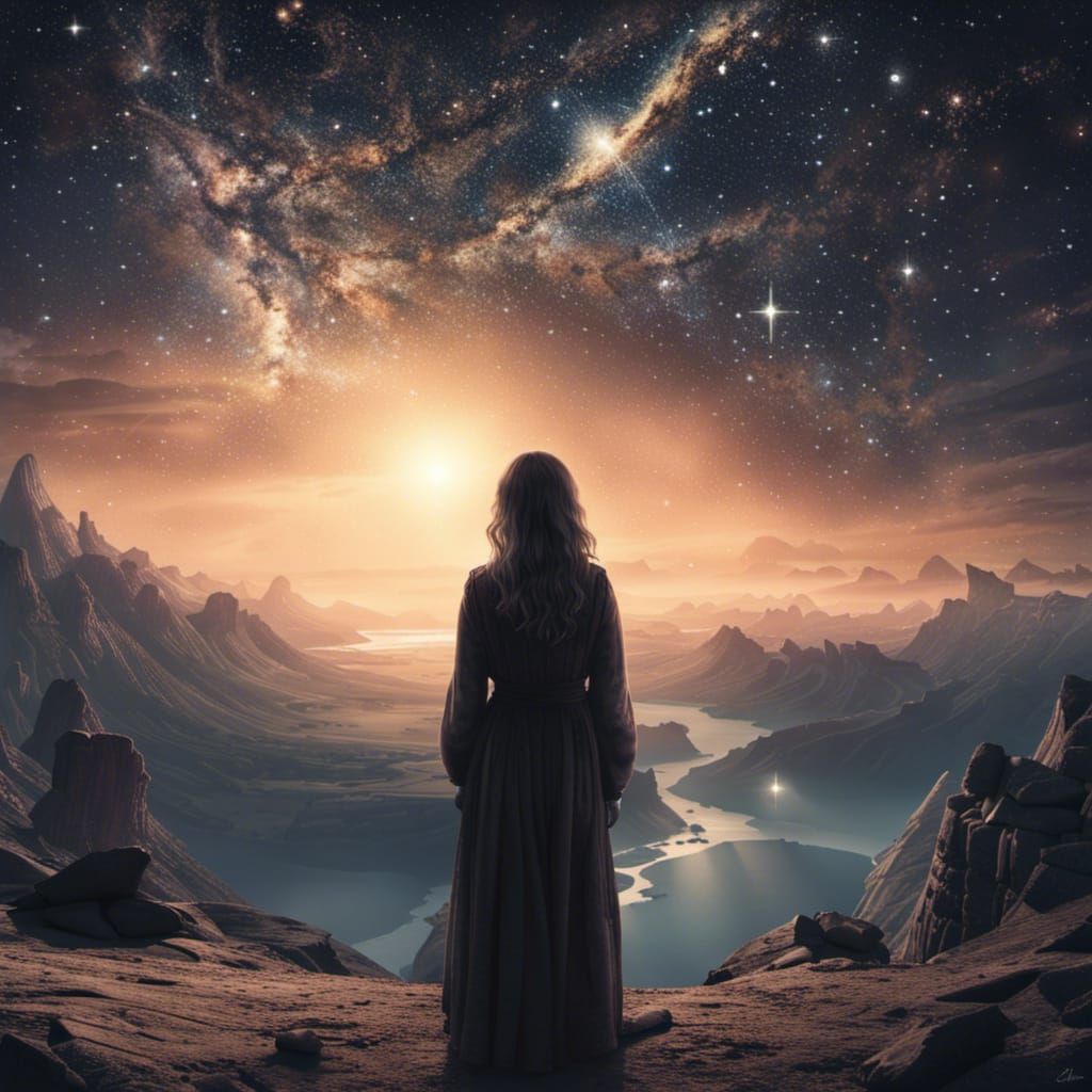 Fantastical Stars Matte Painting in Deep Color