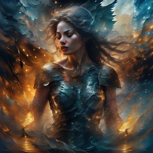 Epic Battle Scene in Dark Fantasy Style