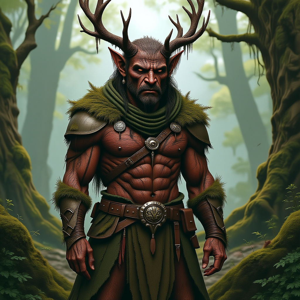 Mystical Forest Barbarian Spriggan in Fantasy Style