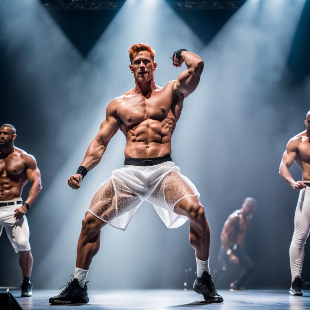 Sweaty Singer's Passionate Stage Performance: 3D Anime Art