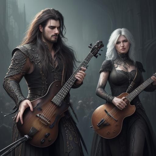 Musical Fusion in Georgian Parlor: Detailed Matte Painting