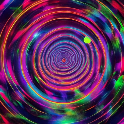 Neon Clouds and Trees in Astral Illustration