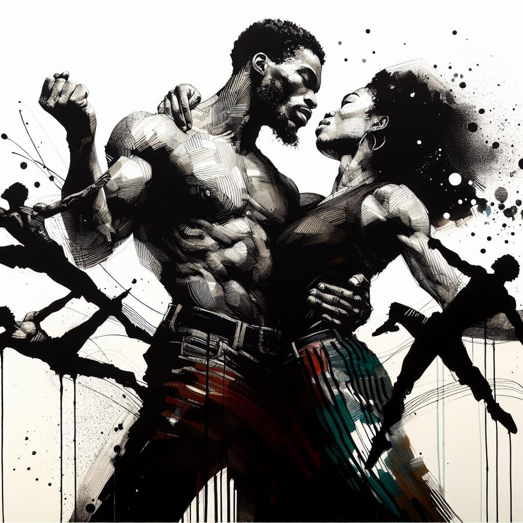 Loving Couple in Mixed Media Photograph