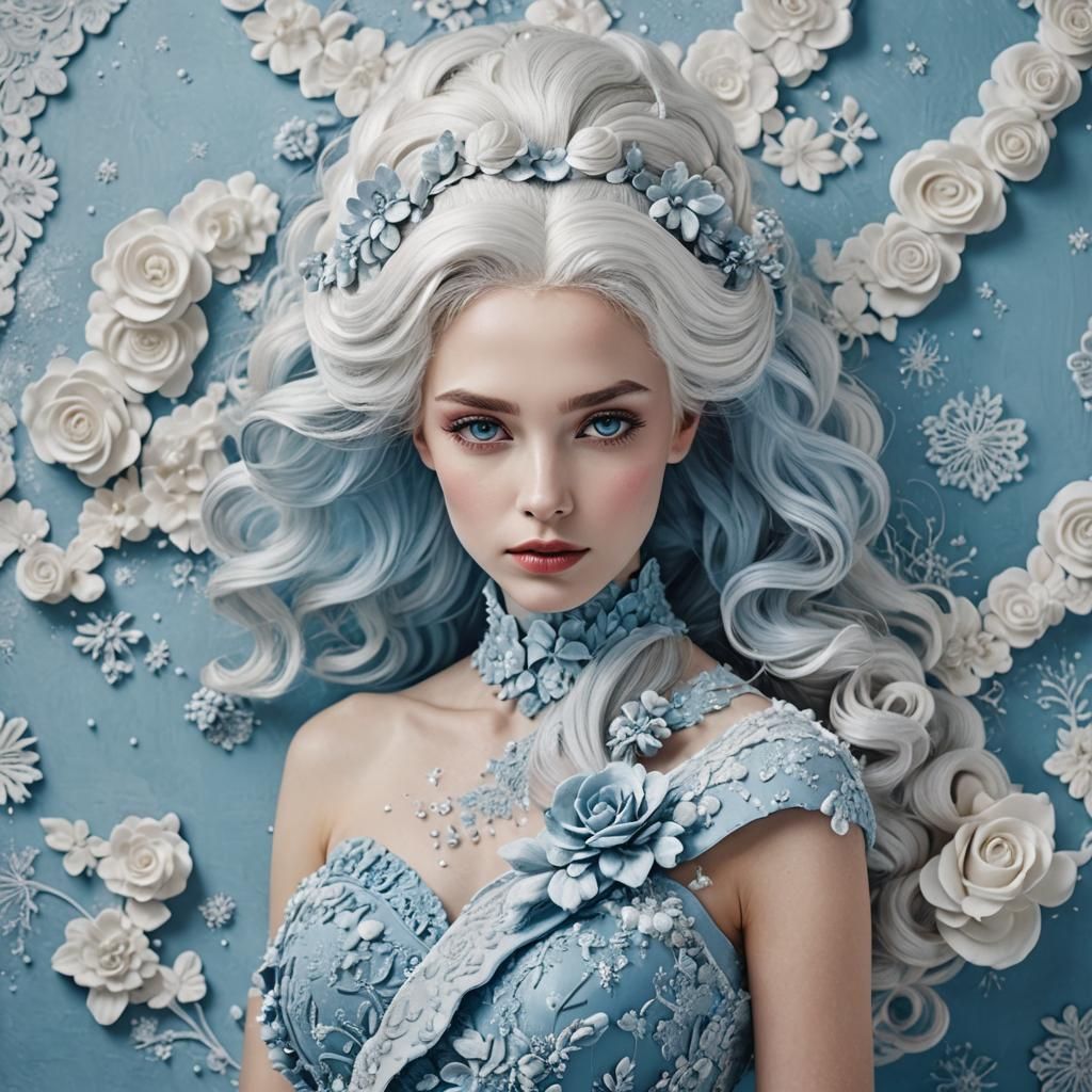 Woman in Frosting Dress: AI Generated Beauty