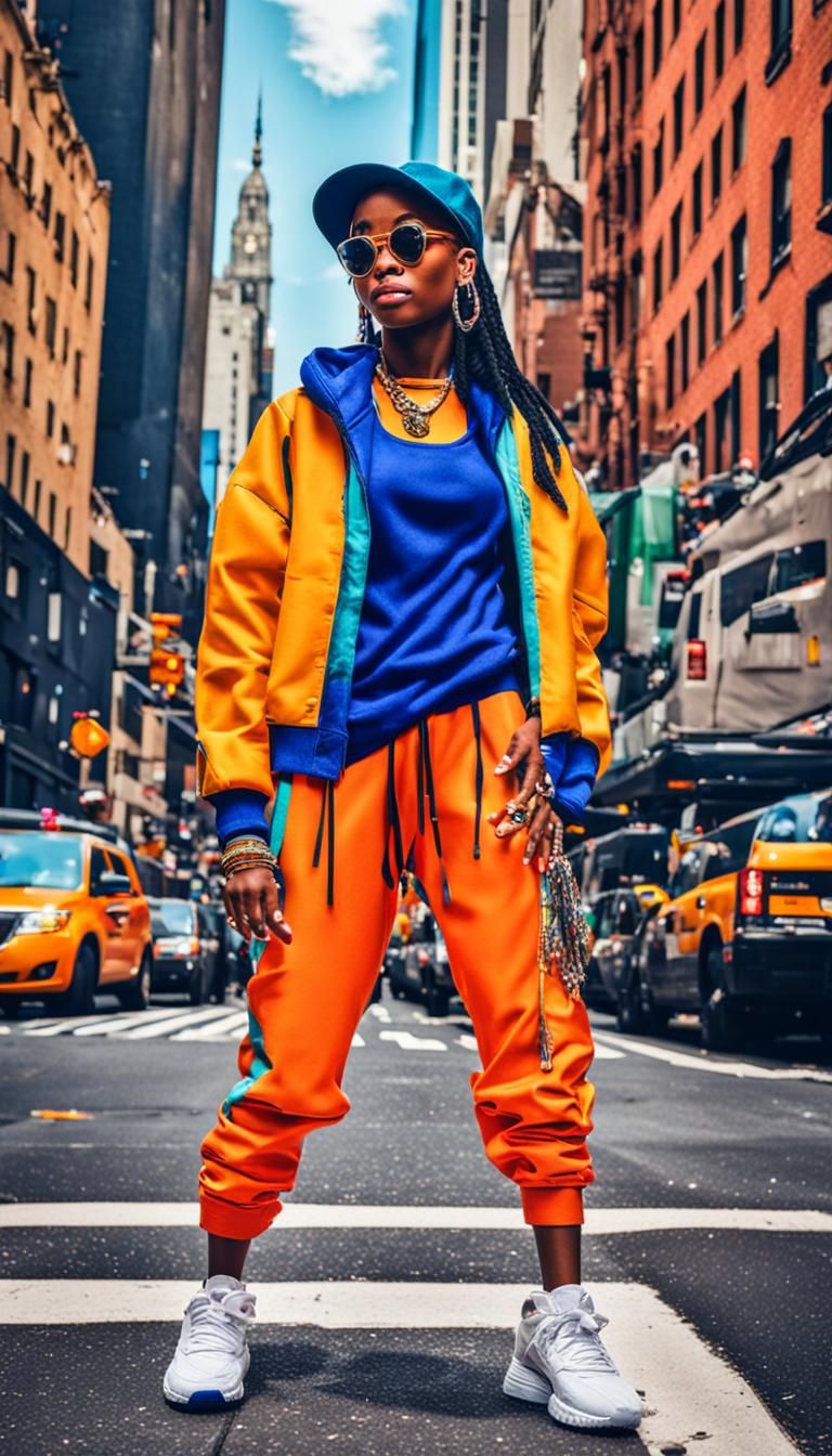Vibrant Hip Hop Woman in New York City