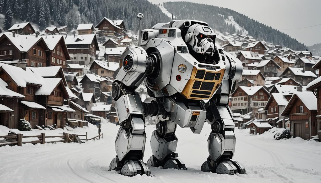 Armored Robot Saint Bernard Terrorizes Alpine Village