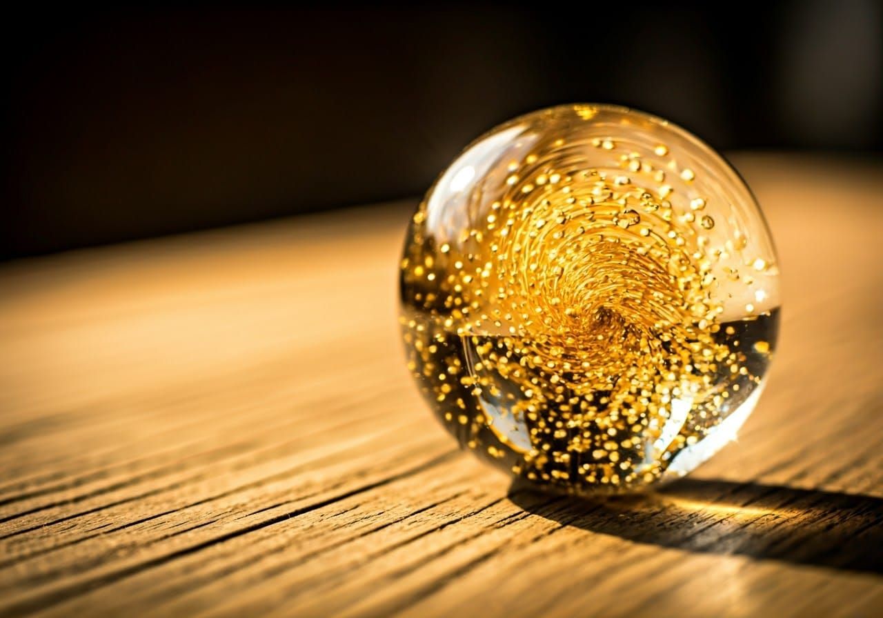 Ethereal Crystal Orb Radiates Golden Essence