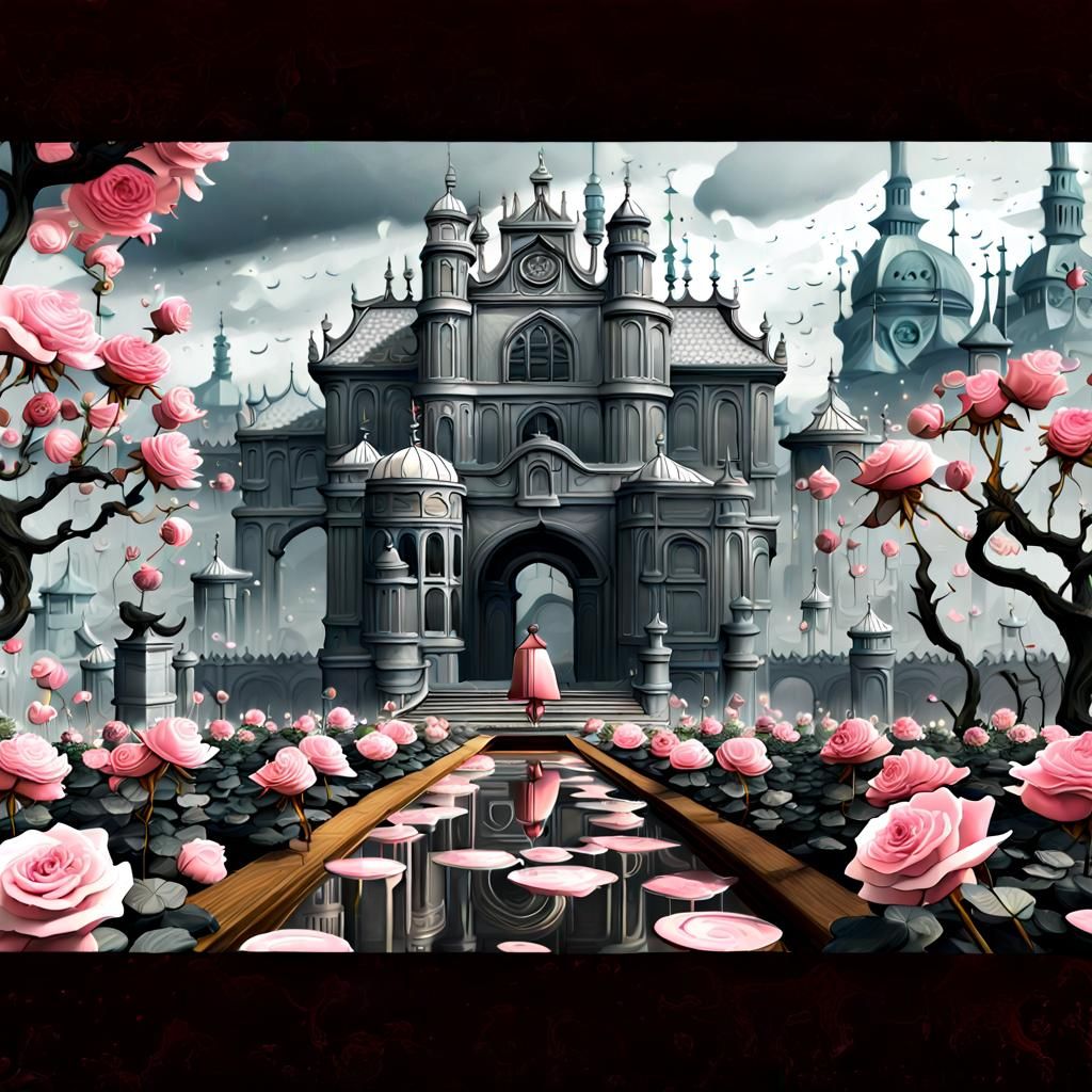 Gloomy Colored Garden of Mystery and Roses