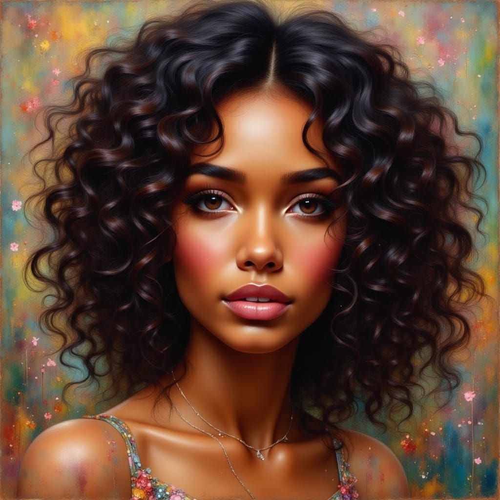 <lora:Flux Oil and Glory:1.0> [Beautiful] African American w...
