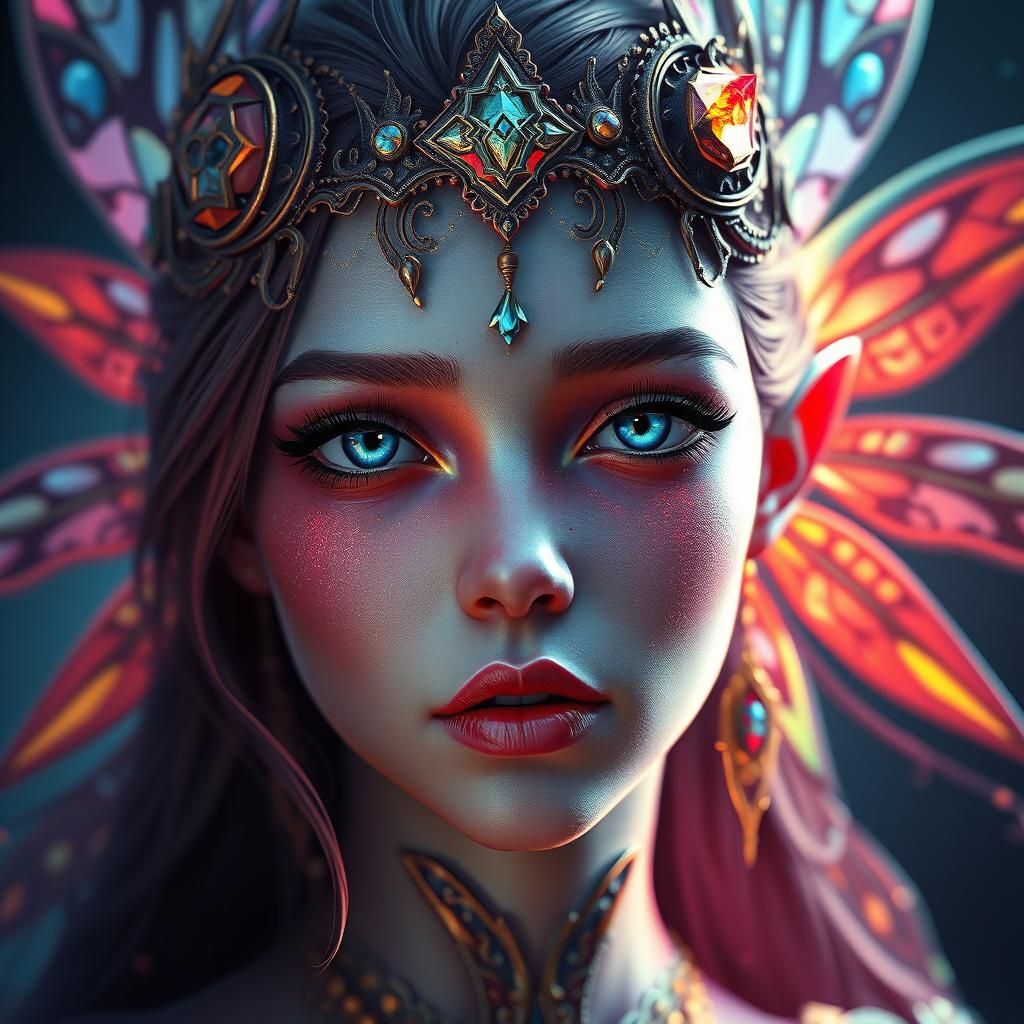 Beautiful Fairy Face in Detailed Matte Painting