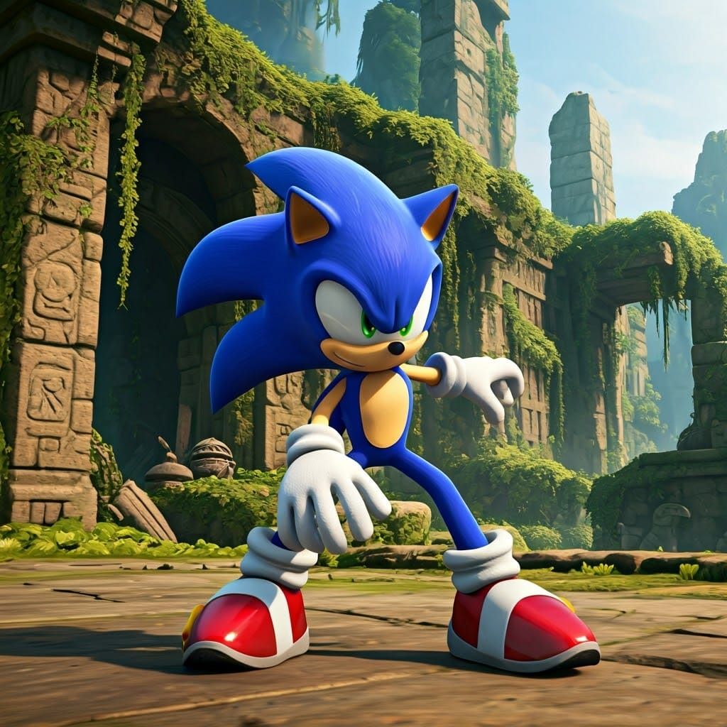 Sonic in Epic Fantasy Ruin Battle