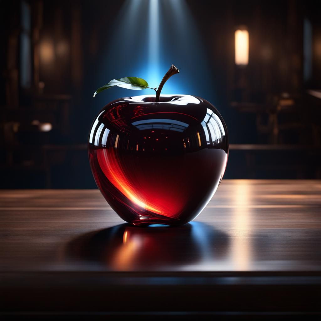 Illuminated Glass Apple Matte Painting