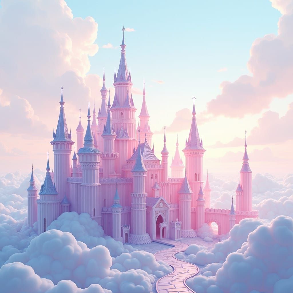 Enchanted Crystal Palace in Pastel Glass and Light