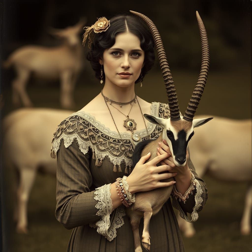 Edwardian Woman with Oryx