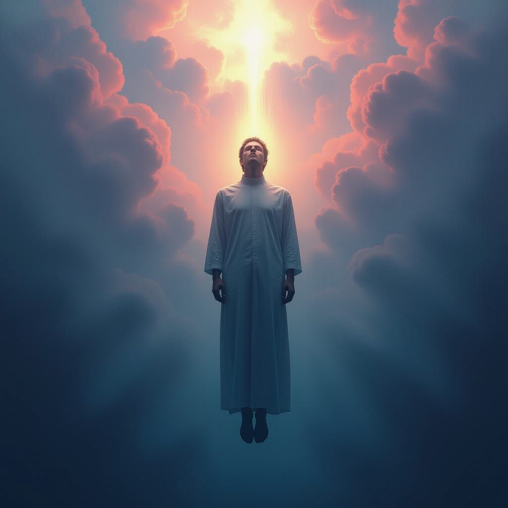 Dreamlike Figure in Void, Dark Surrealism Style