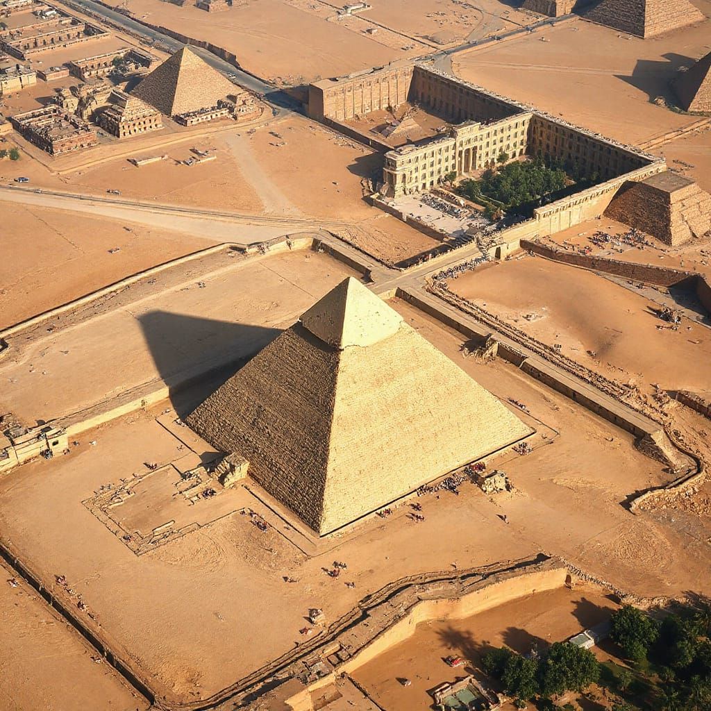 Aerial View of the Giza Pyramids