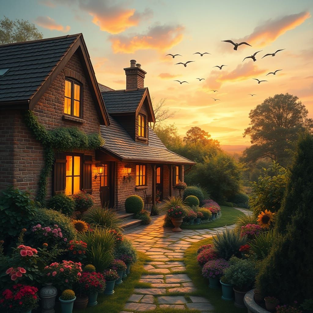 Warm Home Portrait in Impressionist Style