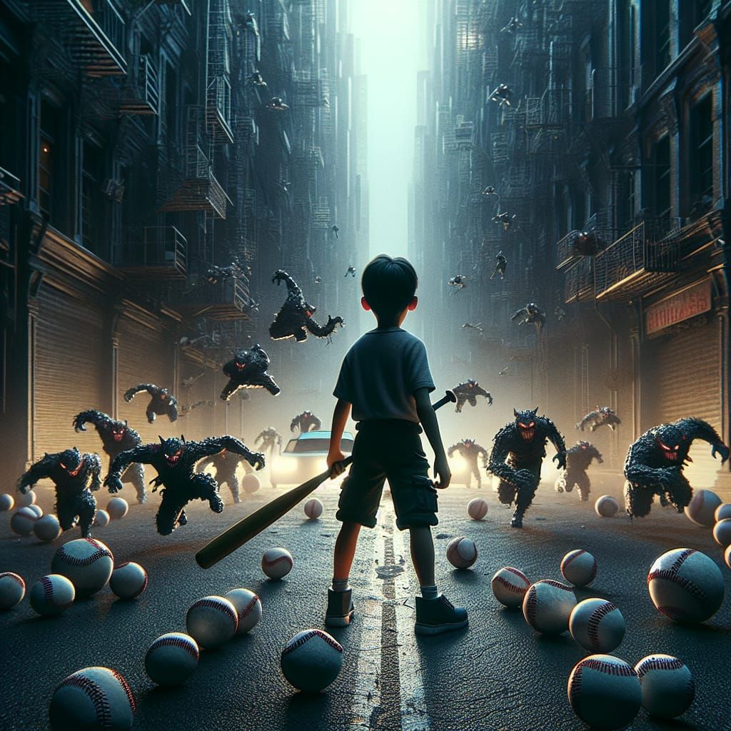 Determined Youth Confronts Menacing Baseballs in Dystopian C...