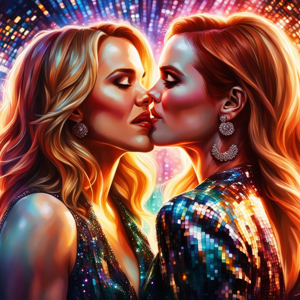 Rachel McAdams and Isla Fisher Kissing in Disco