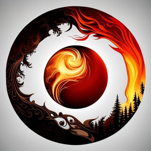 Harmony of Opposites: A Detailed Conceptual Artwork