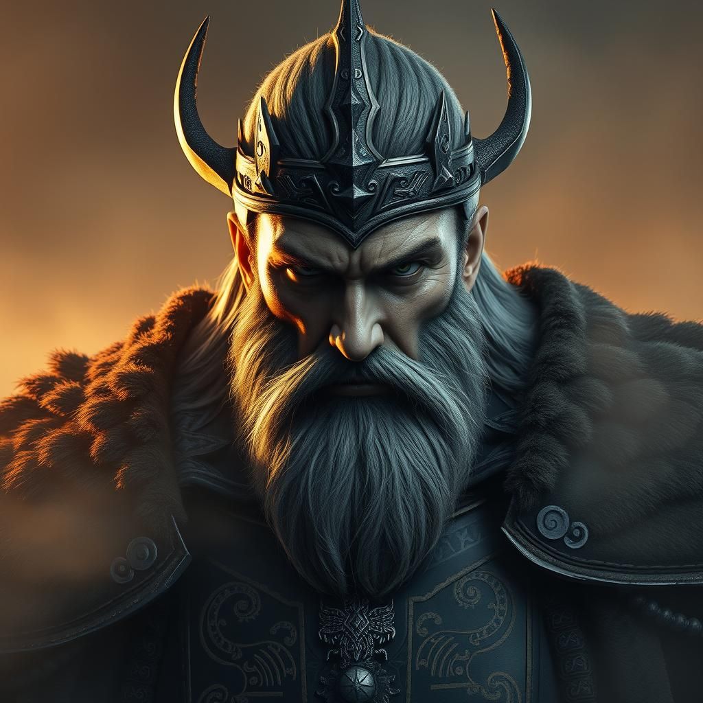 Vidar: Regal Nordic God in High-Fantasy Style