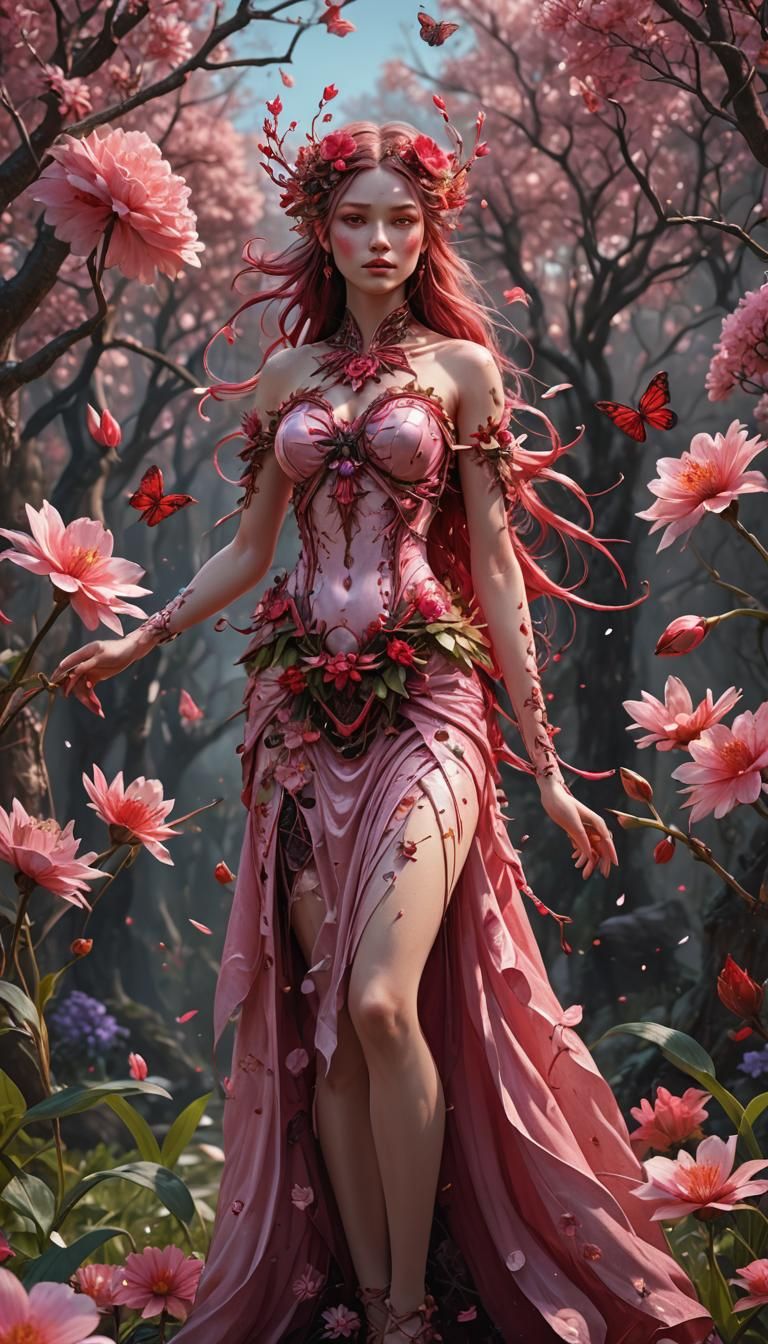 Magical Flower Nymph in Spring Concept Art